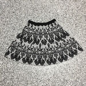 Cynthia Rowley ✦ Baroque Lace-inspired Knit Stretch Skirt (S)